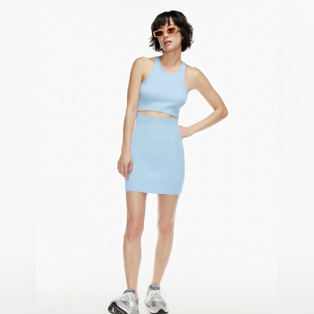Aritzia Cut out Knit Tank Mini Dress Baby Pink